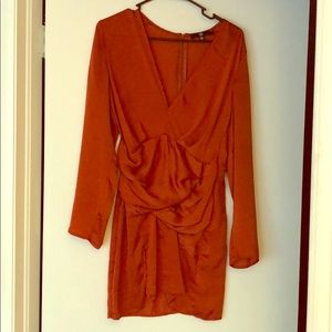 Sexy rust slinky dress